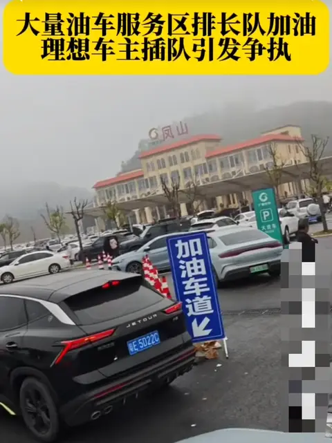 油车排长队，理想车却插队？服务区一幕引众怒